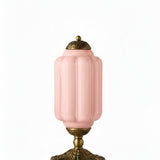 Averellea | Vintage Milk Glass Table Light with Bronze Base for Warm Ambient Lighting