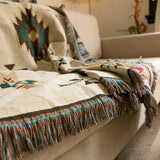 Orvain | Woven Bohemian Throw Blanket with Print Design in Three Sizes for Living Room and Bedroom
