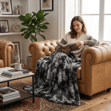 Evar | Double-Sided Fleece Blanket in Six Colours and Three Sizes for Sofa, Bed and Reading Corner