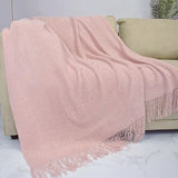 Merique | Warm Knitted Acrylic Blanket with Honeycomb Texture and Fringes for Living Room, Bedroom and Reading Corner