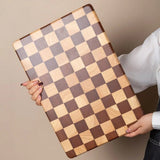 Melo | Acacia Wood Chopping Board with Checkerboard Pattern for Kitchen Prep and Food Serving