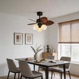Novi | Ceiling Fan with Three-Light Milk White Shade and Full Spectrum LED, Remote Control