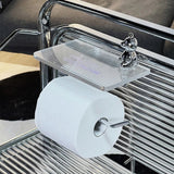 Korin | Wall-Mounted Metal Toilet Paper Holder with Integrated Shelf in Gold and Silver for Bathroom