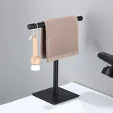Selorik | Freestanding Towel Rack with Weighted Base in Black, Gold and Silver for Bathroom and Guest WC