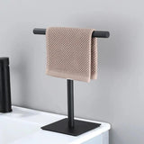 Selorik | Freestanding Towel Rack with Weighted Base in Black, Gold and Silver for Bathroom and Guest WC