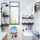 Loran | Matte Black Aluminium Wall-Mounted Towel Rack with Three Bars for Bathroom and Laundry Room
