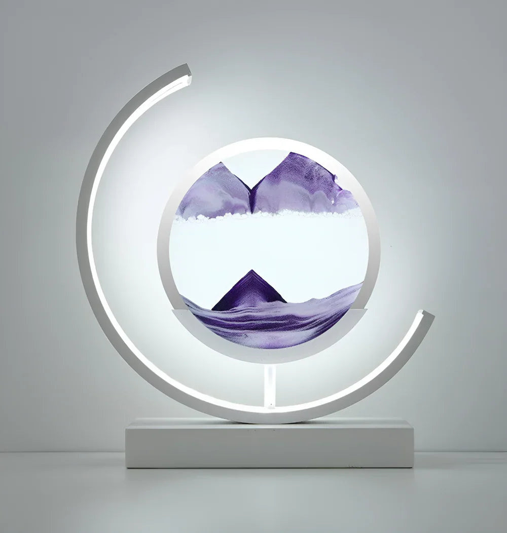 LED Sand Art Table Lamp with Circular Frame 10