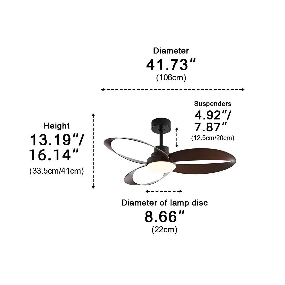 Modern Wooden Blade Ceiling Fan with Dimmable LED 10