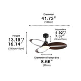 Modern Wooden Blade Ceiling Fan with Dimmable LED 10