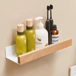 Wooden Bathroom Shelf No-Drill Installation 10