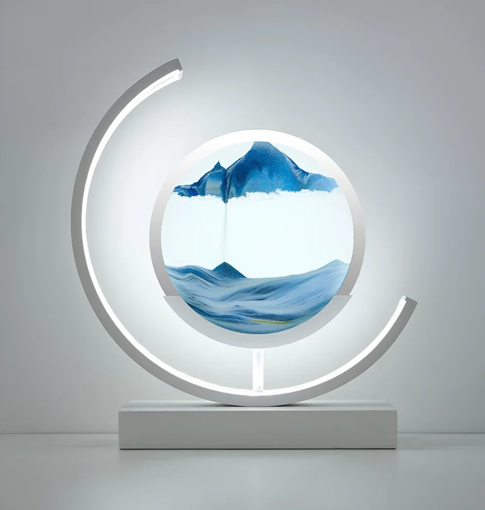LED Sand Art Table Lamp with Circular Frame 11