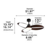 Modern Wooden Blade Ceiling Fan with Dimmable LED 11
