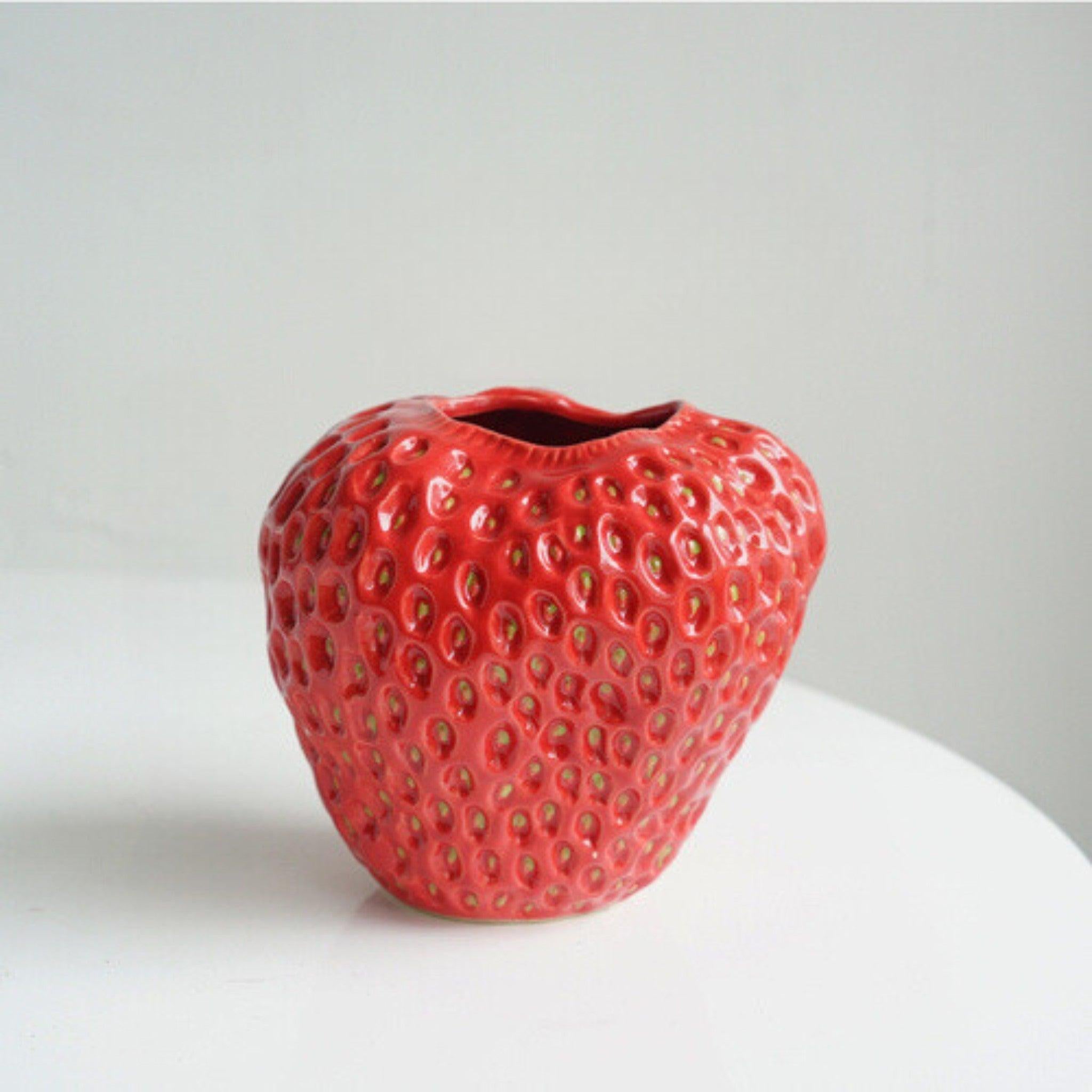 Strawberry Ceramic Vase for Table Decor 11