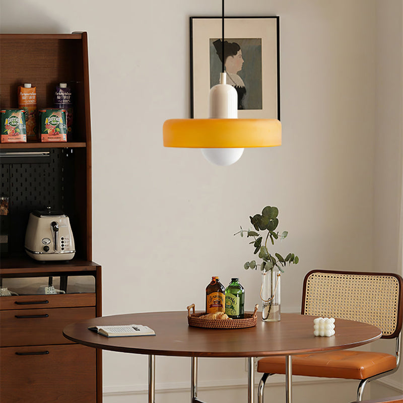Bauhaus Glass Pendant Light with Ring Shade 12