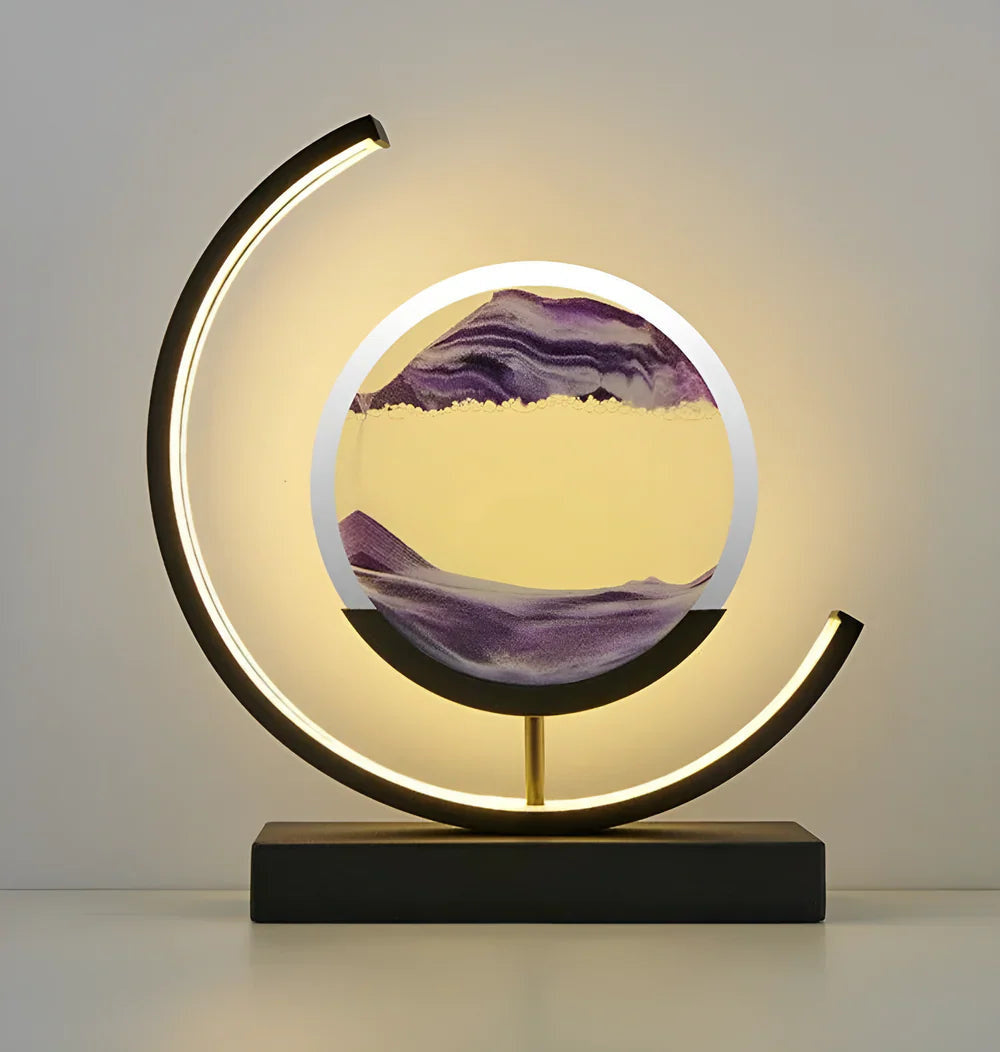 LED Sand Art Table Lamp with Circular Frame 13