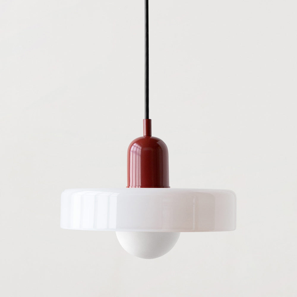 Bauhaus Glass Pendant Light with Ring Shade 14