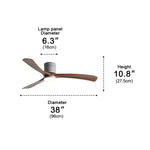 Minimalist Ceiling Fan Light with Wooden Blades 14