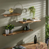 Acacia Wood Wall Shelf with Industrial Design 15