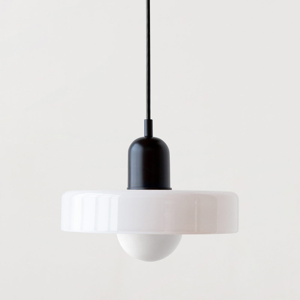 Bauhaus Glass Pendant Light with Ring Shade 16