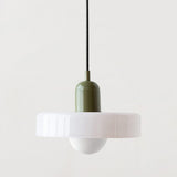 Bauhaus Glass Pendant Light with Ring Shade 17