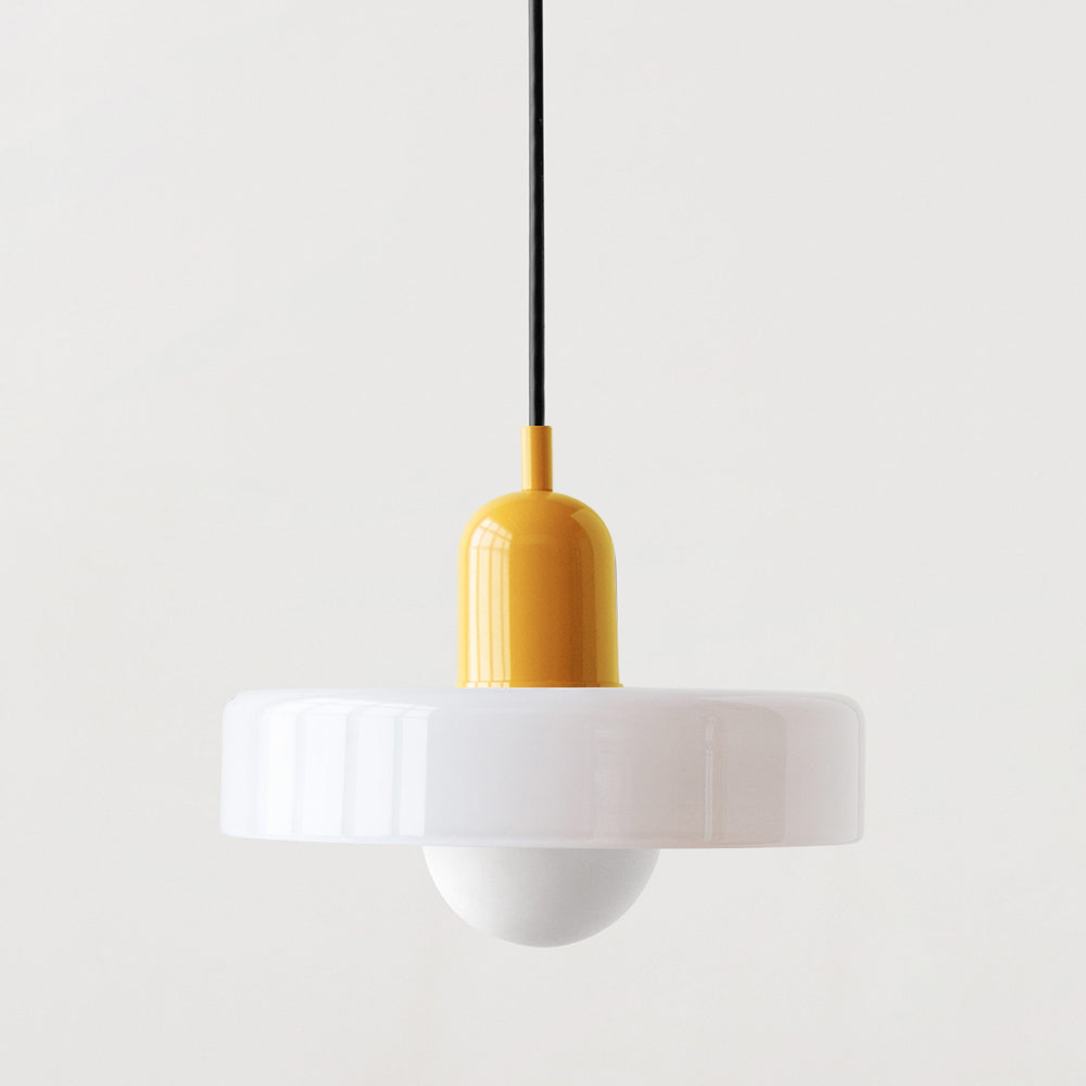 Bauhaus Glass Pendant Light with Ring Shade 18
