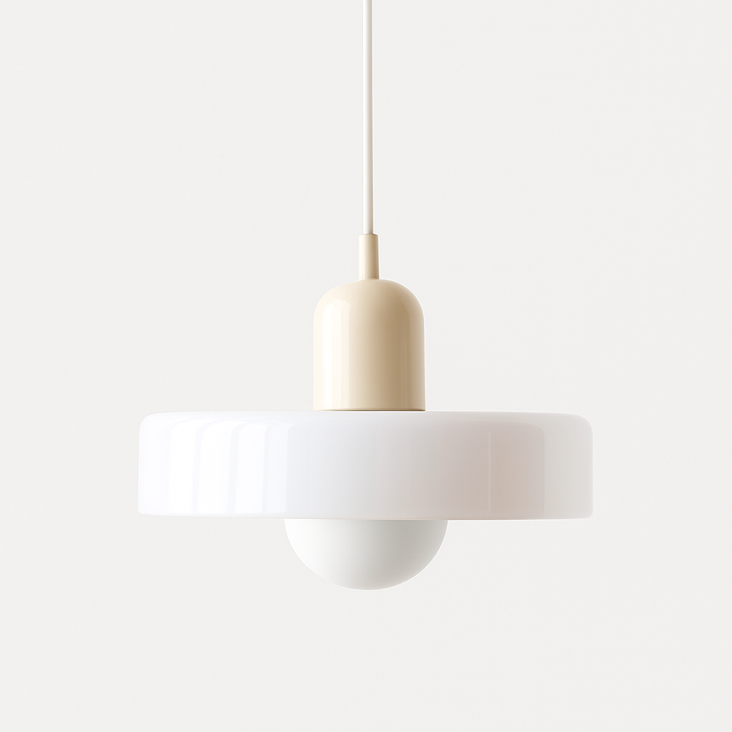 Bauhaus Glass Pendant Light with Ring Shade 19