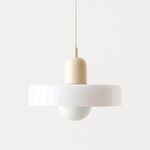 Bauhaus Glass Pendant Light with Ring Shade 19