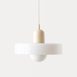 Bauhaus Glass Pendant Light with Ring Shade 19