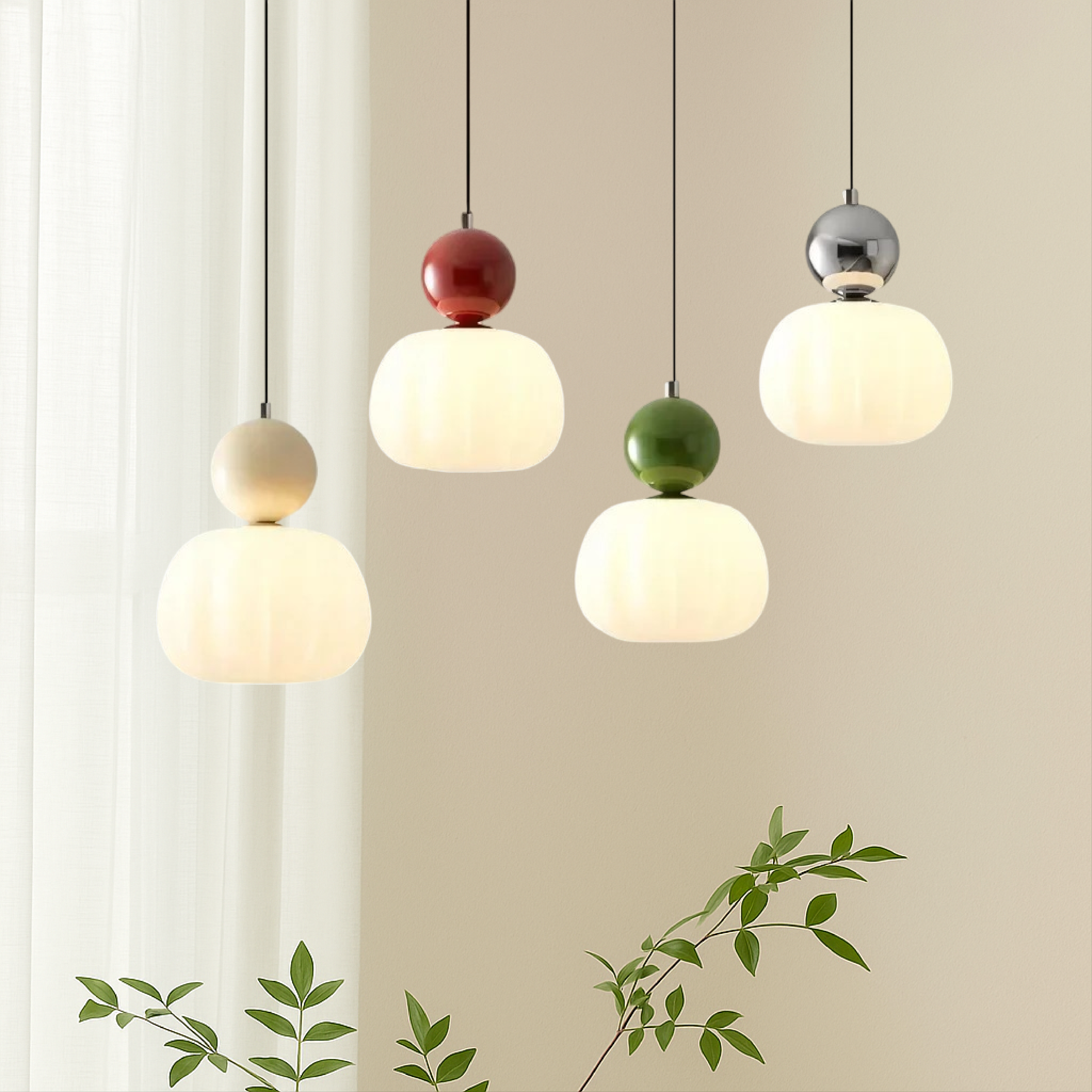Art Deco Pendant Light with Color Accent 1