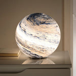 Glass Sphere Table Lamp with Swirl Design 1