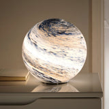 Glass Sphere Table Lamp with Swirl Design 1