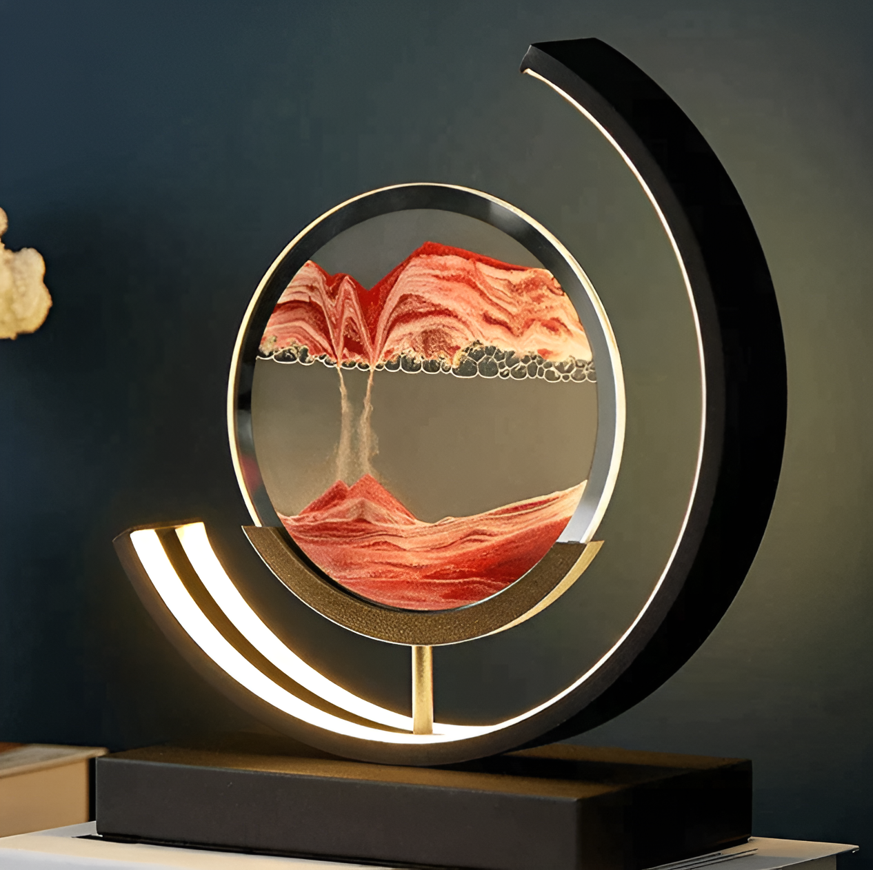 LED Sand Art Table Lamp with Circular Frame 1