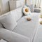 Luella stretch jacquard sofa cover in cloud grey on a three seater sofa