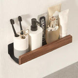 Wooden Bathroom Shelf No-Drill Installation 1