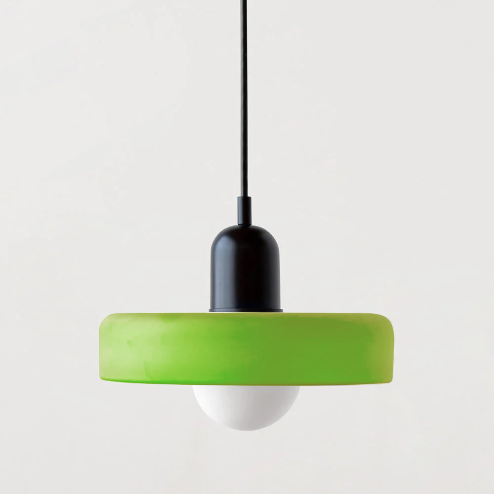 Bauhaus Glass Pendant Light with Ring Shade 21