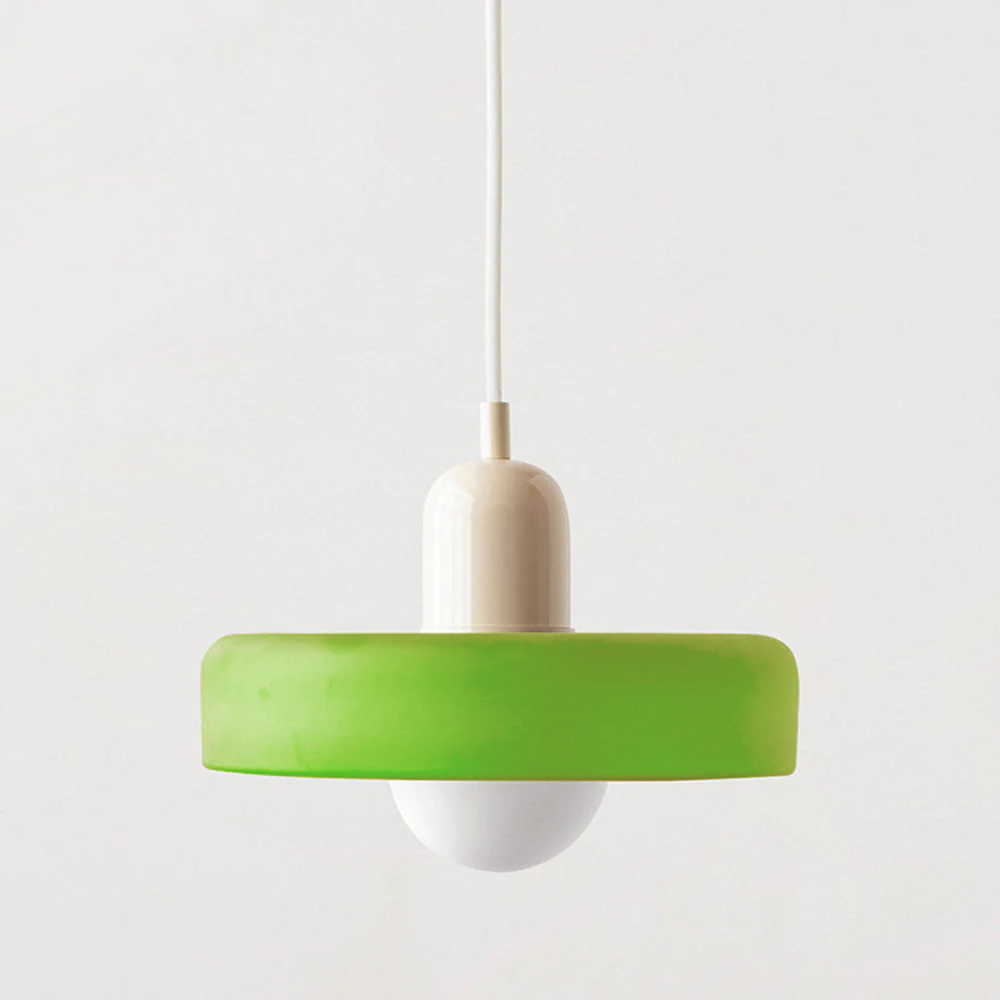 Bauhaus Glass Pendant Light with Ring Shade 22