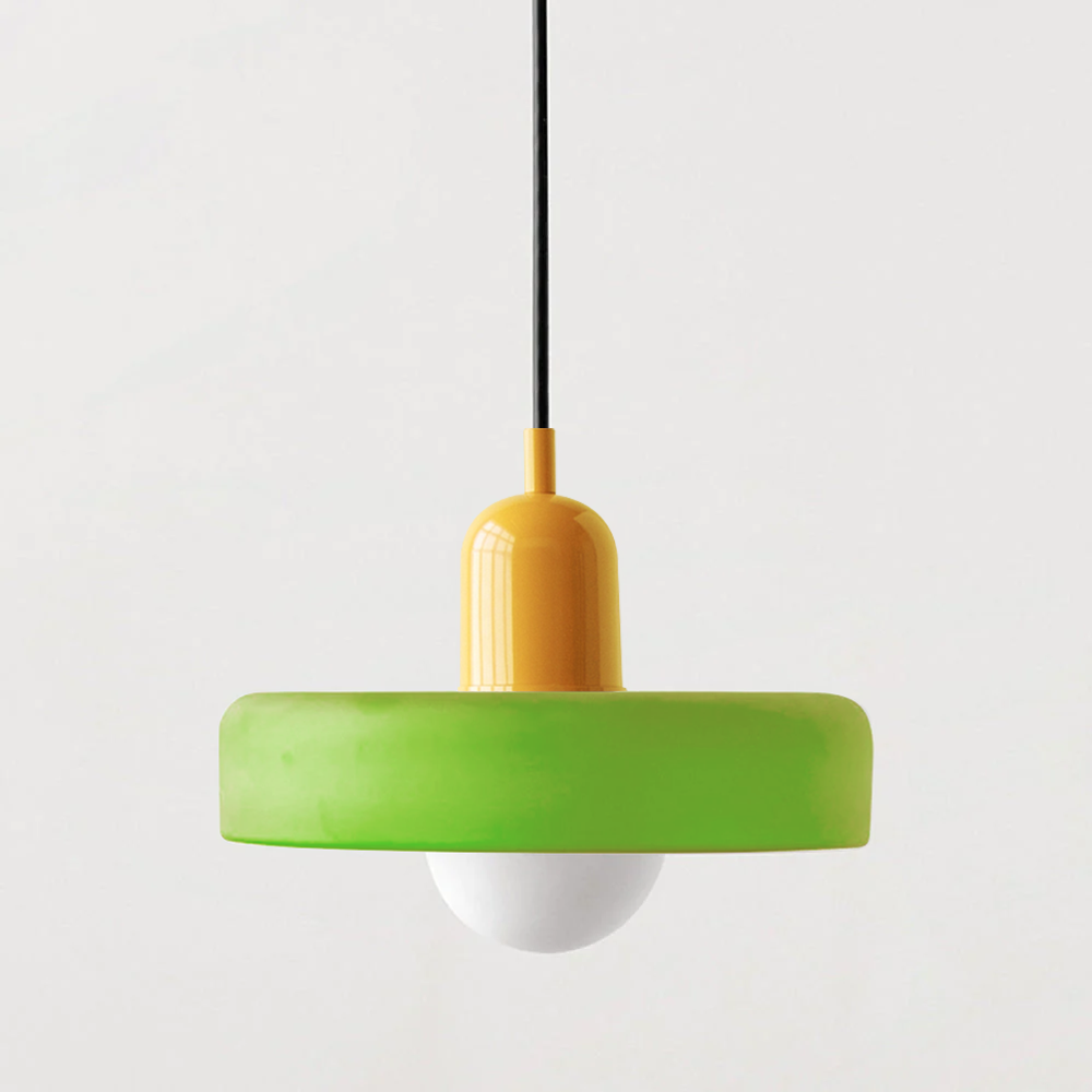 Bauhaus Glass Pendant Light with Ring Shade 23