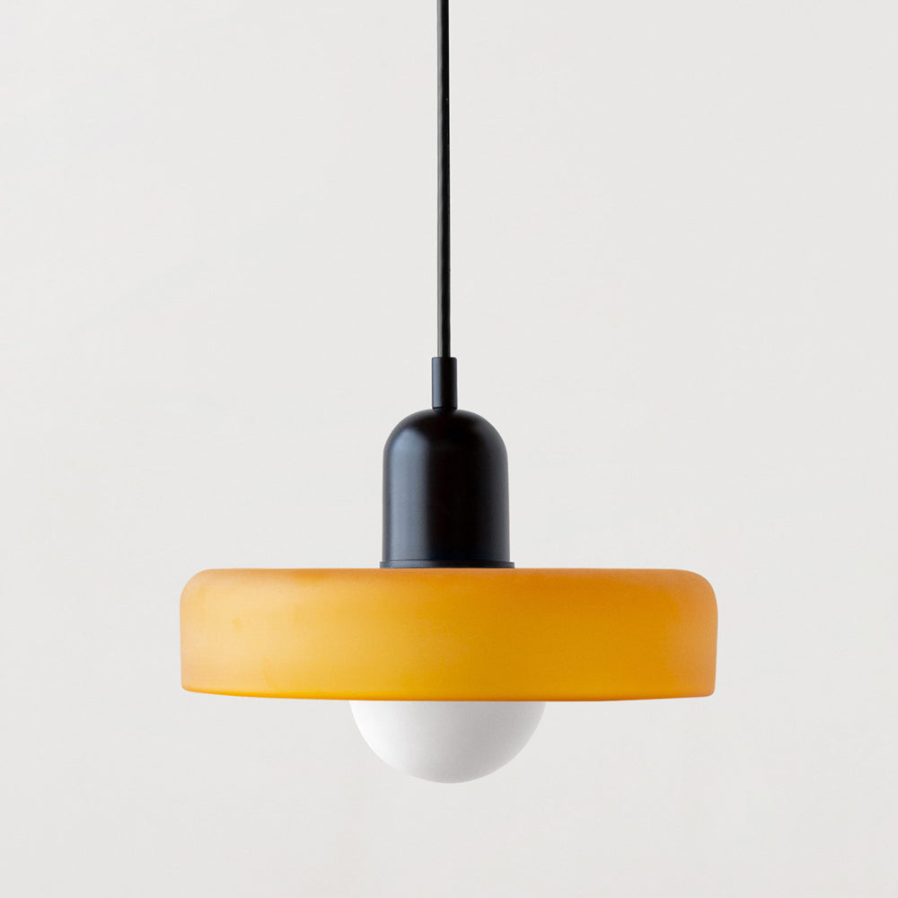 Bauhaus Glass Pendant Light with Ring Shade 28
