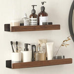 Wooden Bathroom Shelf No-Drill Installation 2