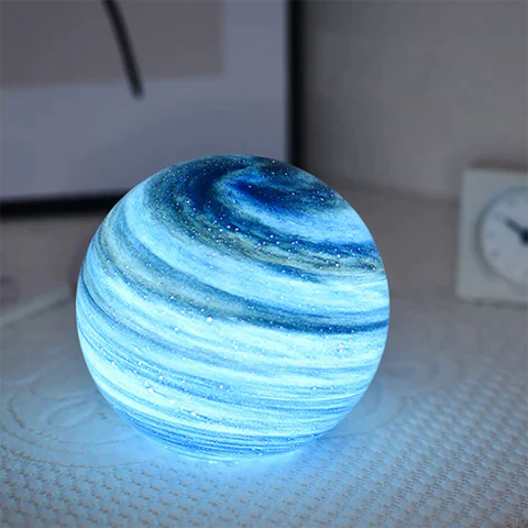 Glass Sphere Table Lamp with Swirl Design 2
