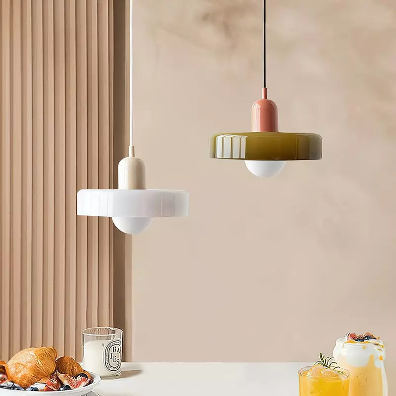 Bauhaus Glass Pendant Light with Ring Shade 2