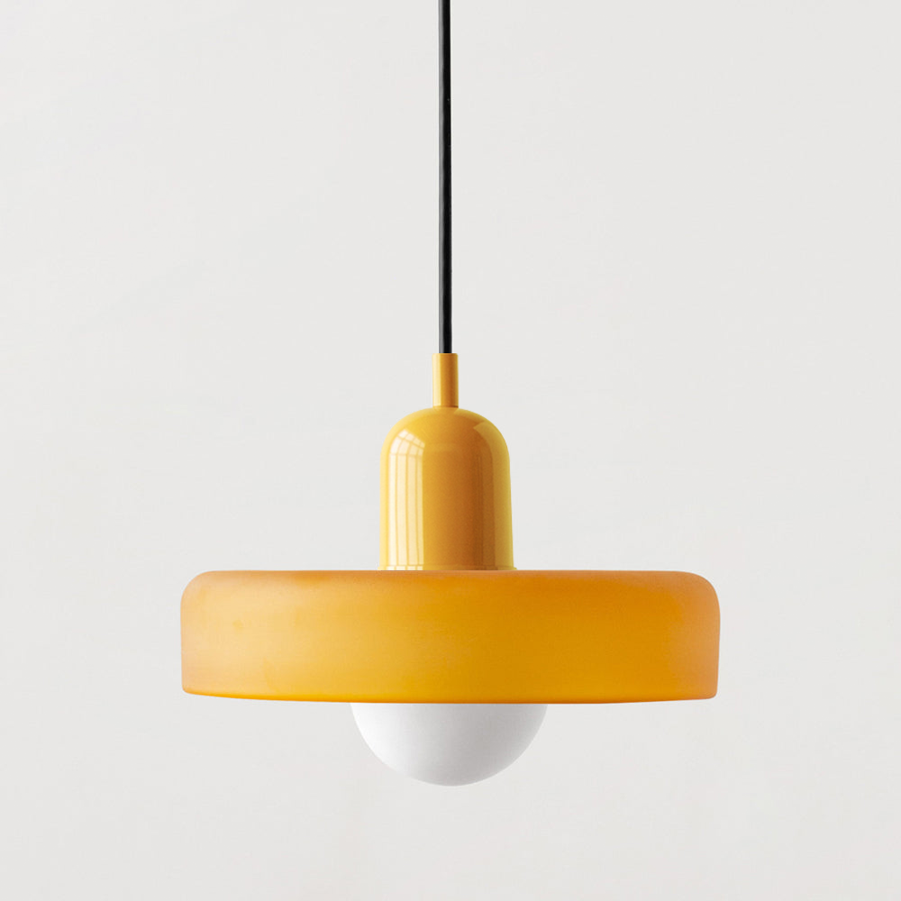 Bauhaus Glass Pendant Light with Ring Shade 30