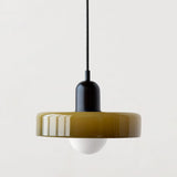 Bauhaus Glass Pendant Light with Ring Shade 34