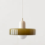 Bauhaus Glass Pendant Light with Ring Shade 35