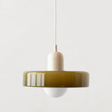 Bauhaus Glass Pendant Light with Ring Shade 35