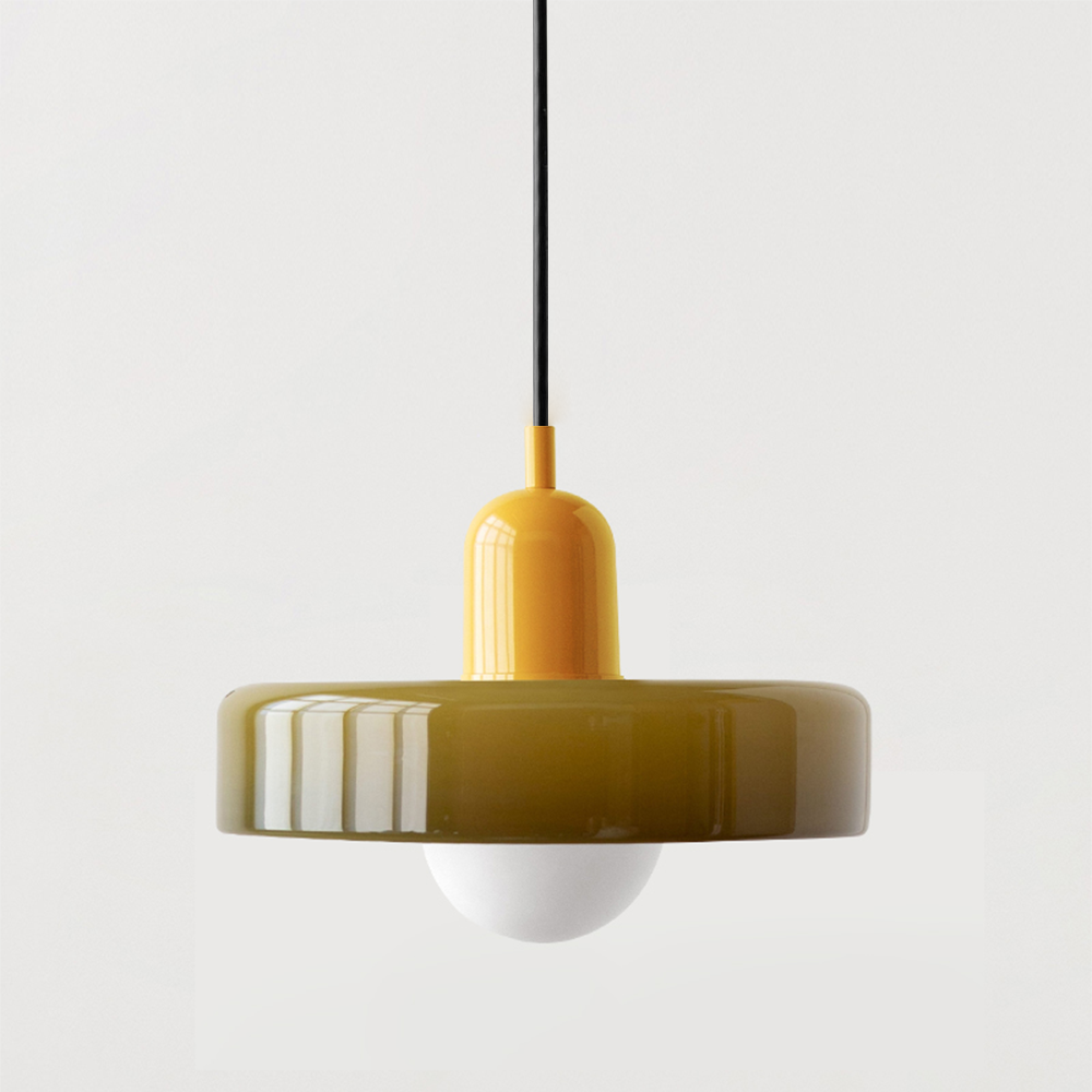 Bauhaus Glass Pendant Light with Ring Shade 37