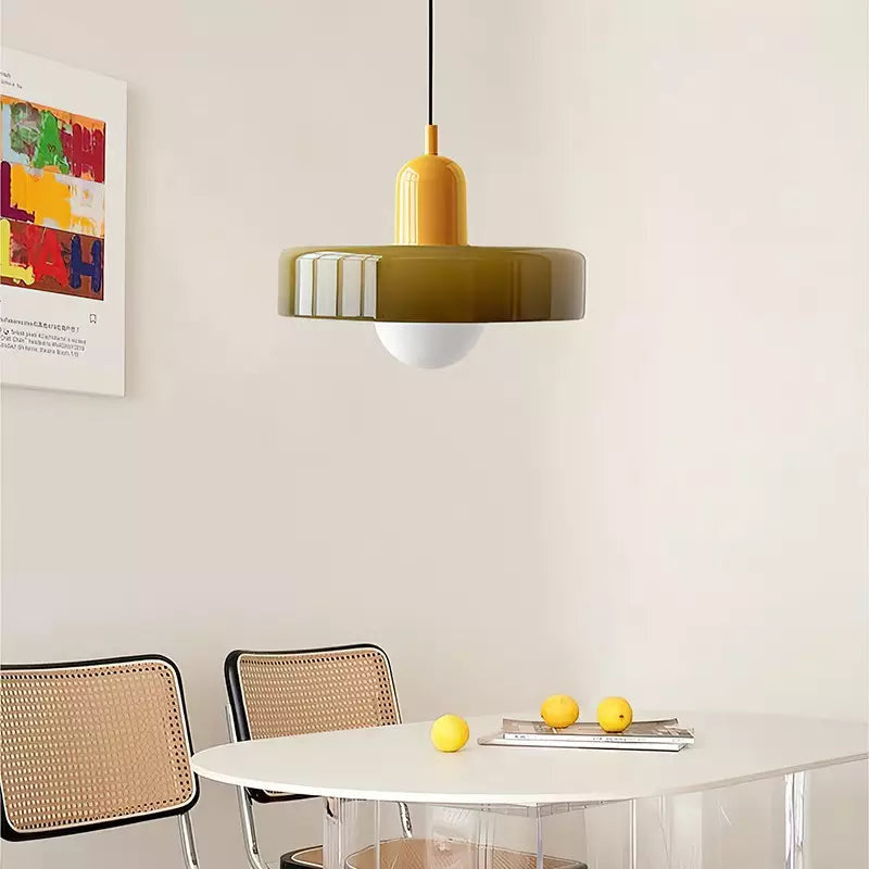 Bauhaus Glass Pendant Light with Ring Shade 39