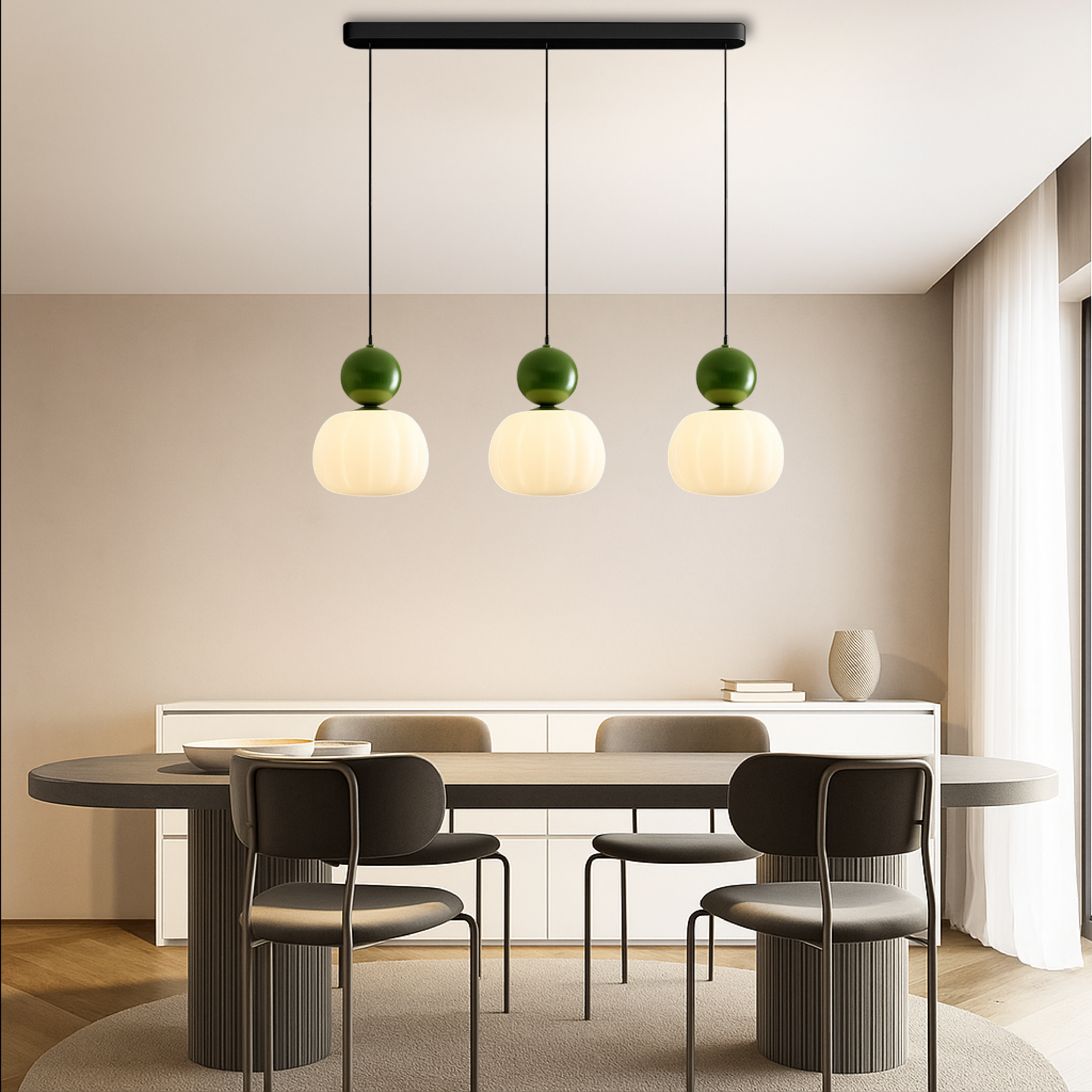 Art Deco Pendant Light with Color Accent 3