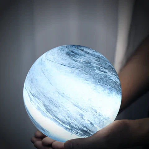 Glass Sphere Table Lamp with Swirl Design 3