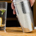 Stainless Steel Cocktail Shaker Set with Bamboo Stand 3